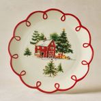 Karaca New Year Yılbaşı Cottage Servis Tabağı 25 Cm Kırmızı