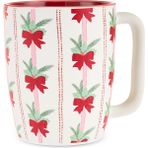 Karaca New Year Yılbaşı Red Bow Soft Touch Kupa 440 ml - Beyaz