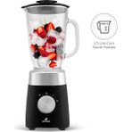 Karaca Paslanmaz Çelik Bıçaklar İle Buz Kırıcı 1,5 Lt Cam Sürahili Smoothie Blender Siyah