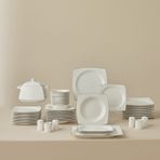 Karaca Platin Square Bone Talia 60 Parça 12 Kişilik Yemek Takımı