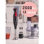 Karaca PRO-2000W Turbo Doğrayıcı, Dilimleme Rondo, Blender - İkili çelik mikser, Buz Kırıcı Mutfak Robotu Siyah
