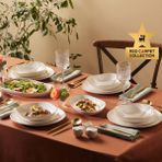 Karaca Red Carpet Collection 56 Parça 12 Kişilik Yemek Takımı Beyaz New Bone Malzemeden