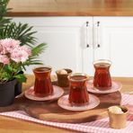 Karaca Retro Pembe 6 Kişilik 12 Parça Çay Seti