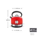 Karaca Retro Tasarımlı Kırmızı Kettle 1,7 L Geniş Hazne, Güçlü Isıtma, Kontrollü Döküş, Kolay Temizlik, Çay Kahve Hazırlığı ve Mutfak Tezgâhı Için Canlı Dekoratif Görünüm Sunar