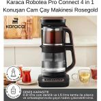 Karaca Robotea Pro Connect 4 In 1 Konuşan Cam Çay Makinesi Rosegold Dijital Hassas Mutfak Tartısı Hediye