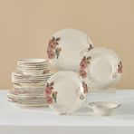 Karaca Roselle 24 Parça 6 Kişilik Desenli Yemek Takımı Çok Renkli Stoneware Malzeme