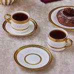 Karaca Royal Bone Charlotte 2 Kişilik Çay Fincan Takımı - Beyaz - Altın