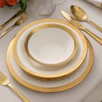 Karaca Royal Bone Charlotte Gold 55 Parça 12 Kişilik Yemek Takımı