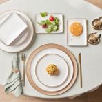 Karaca Santo Gold New Bone 18 Parça 6 Kişilik Kahvaltı / Yemek Takımı Bone China Porselen