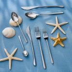 Karaca Seashell 316+ 84 Parça 12 Kişilik Çatal Kaşık Bıçak Takımı, Platin - Gümüş