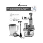 Karaca Sebze, Et ve Meyve Dilimle Doğra Karıştır Rendele Çırp Smoothie Yap 6 Bıçaklı 2500W Yüksek Güçlü Premium Mutfak Robotu & Blendır Inox - Gri