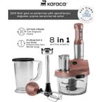 Karaca Sebze, Et ve Meyve Dilimle Doğra Karıştır Rendele Çırp Smoothie Yap 6 Bıçaklı 2500W Yüksek Güçlü Premium Mutfak Robotu & Blendır Inox - Rose Gold