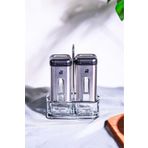 Karaca Shinex Inox Standlı Cam Tuzluk ve Biberlik 100 Ml
