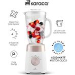 Karaca Smotie Blender 1000 W Güç, 1,5 L Cam Hazne Buzlu Içecekler Ya Da Soğuk Karışımlar Paslanmaz Çelik Bıçaklar ve 2 Kademeli Hız - Krem