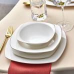 Karaca Square Bone Mane Gold 24 Parça 6 Kişilik Yemek Takımı