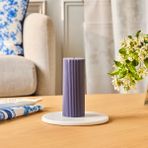 Karaca Striped 15 cm Antrasit Tırtıklı Sütun Mum