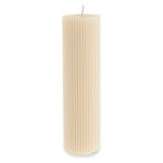 Karaca Striped Tırtıklı Sütun 20 cm Bej Mum