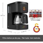Karaca Taraftar Özel Seri Filtre Kahve ve Çay Makinesi Sarı Kırmızı Just Coffee Aroma 2 In 1 - Kırmızı - Sarı