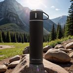 Karaca Thermosteel Nature Bardaklı Çelik Sızdırmaz 550 ml Siyah Termos