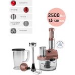 Karaca Turbo Doğrayıcı 2500W Yüksek Güçlü 8 In 1 Mutfak Robotu Modern Cam Gövde - Gold