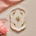Karaca Vintage Rose Kayık Tabak 25 cm Krem