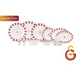 Karaca x Taraftar Lisanslı Forever Bone 60 Parça 8 Kişilik Yemek Takımı - kırmızı