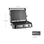 Karaca Zaman Ayarlı 2000 W Inox Izgara Ve Tost Makinesi, 6 Dilim Kapasite, Yanmaz Yapışmaz Plakalar, Hızlı Isınan Kompakt Tasarım Ve Pratik Mutfak Kullanımı,