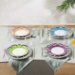 Karaca Zigzag 12 Parça Çok Renkli Porselen Yemek Takımı 6 Kişilik Desenli Set