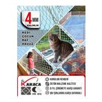 KARACAFİLE Kedi Balkon Güvenlik Filesi 1.5x3 Mt 4mm İp Kalınlığı 4x4 Gözenekli + Montaj Malzemeleri