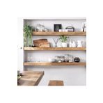 Karadeniz Dizayn 3'lü Ahşap Duvar Rafı - Gizli Bağlantılı 80x20 Cm 40 Mm Kalınlığında