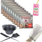 Karahanbey 10 Paket Hamam Otu Toz Tüy Dökücü + Boya Kabı + Tarak + Fırça + Hamam Kesesi + Topuk Taşı Banyo Set