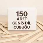 Karahanbey 150 Adet Ahşap Büyük Geniş Dil Çubuğu Abeslang Dondurma Dil Basma Ağda Çubuğu