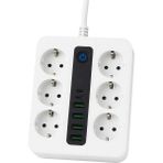 Karahanbey 6 Priz + 4 USB Çıkışlı Akıllı Çoklu Priz - Aç/kapa Anahtarlı, Hızlı Şarj Destekli, 3680 Watt, Ev &