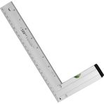 Karahanbey BADEM10 Alüminyum L Gönye Su Terazili Cetvel Kaynak Kaynakçı Marangoz Gönyesi 250 mm