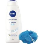 Karahanbey Creme Soft Kremsi Dokunuş Duş Jeli 750ML, Badem Yağı, C Vitamini, Banyo Lifi Hediye, Avantajlı Pake