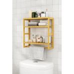 Karahanbey Digithome Bambu Mini 8 Form Organizer Mutfak ve Banyo Düzenleyici Askılı Duvar Rafı Havluluk DB-002