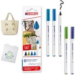 Karahanbey Edding 4600 Tekstil Kalemi - Siyah, Mavi, Açık Mavi, Açık Yeşil, Şark Mavisi - 5'li Set - Yuvarlak