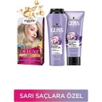 Karahanbey Gliss Palette Deluxe Saç Boyası 12-2 Titan Sarı + Blonde Perfector Mor Şampuan ve Maske Seti