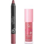 Karahanbey Golden Rose Plumped Lips Lip Plumping Gloss No: 210 ve Matte Lipstick Crayon No:22 Cotton Pink Seti