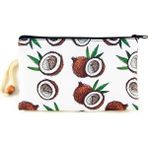 Karahanbey Hindistan Cevizi Desenli Kalemlik Fermuarlı Makyaj Çantası Orta Boy 12CM x 20CM