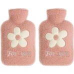 Karahanbey Iki Adet Sicak Su Torbasi Peluş Papatya Desenli Pembe 21X13,5X2CM 500 ml