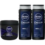 Karahanbey Nivea Men Erkek Nemlendirici El ve Vücut Kremi Deep Impact 400ML ve Duş Jeli Deep Dimension 500ML x
