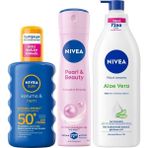 Karahanbey Nivea Sun Güneş Koruyucu Kişisel Bakım Seti - SPF50+ Güneş Kremi 200 ml - Deodorant - Vücut Losyonu