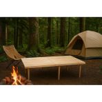Karahanbey Pratikoutdoor Katlanır Kamp, Piknik ve Bahçe Masası 70X120 cm - Ham Naturel Renk
