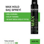 Karahanbey Syoss Max Hold Saç Spreyi, 400 Ml, Hızlı Kuruma, Kolay Taranma, 48 Saat Mega Güçlü Tutuş