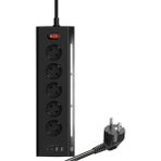 Karahanbey Vetech Akım Korumalı Priz, 5 Girişli, 2x USB + 2x Type-C Çıkışlı, LED Işıklı, 2 Metre Kablo, Masaüs