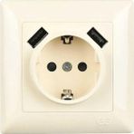 Karahanbey Visage 2 USB Çıkışlı Çocuk Korumalı Topraklı Priz, 5V, 2.4A,