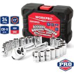 Karahanbey Workpro WP202541 3/8'’ Cr-V 24 Parça Metrik/inç Ağır Hizmet Lokma Takımı