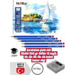 Karakalem Çizim Seti 35X50 300 gr Defter 12 Sayfa Hb-2b-3b-5b-6b Kalem Hamur Silgi
