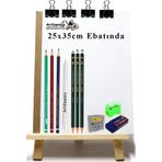 Karakalem Eskiz Çizim Seti Masaüstü Şövale 25X35 Cm Duralit Resim Kağıdı Resim Kalemi Dağırıcı Gölgelendirme Hamur Silgi